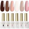 ROSALIND Set Smalti Semipermanenti per Unghie Marrone Kaki Nude 6 Colori