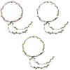 SYEYCW 3 Pezzi Fiore Corona Fascia Capelli, Corona Sposa Fascia di Fiori, Ghirlanda Floreale per Donna Ragazza, Festa di Matrimoni Festival Accessori per Capelli, Bianco, Rosa, Champagne