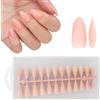 Futuhada 240 Pezzi Unghie Finte Mandorla Corte, Unghie Finte per Estensioni Artificiali 10 Dimensioni, Falsi Punte per Unghie a Copertura Completa, Rosa Nudo Press On Nail per Ragazze Donne