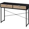 Easycomfort Consolle Moderna per Ingresso e Soggiorno con 2 Cassetti in Metallo 100x30x75cm - Nero