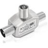 Bingfu Splitter Satellitare 2 Vie Doppia Antenna TV, Accoppiamento a T | TV 1 Femmina (Presa) a 2 Mascho (Spina), Ripartitore Distributore 2 Uscite, Connettore Adattatore Coassiale
