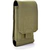 Heyqie Universal Tactical MOLLE Holster Army Mobile Phone Belt Pouch EDC Security Pack Carry Accessory Kit Waist Bag Case Compatible iPhone 13/14/15/16 Series & Samsung Galaxy S24, A-Series