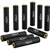Mygatti Adattatore jack audio 3.5mm stereo(10 pezzi) - Femmina a Femmina, placcato oro, nero opaco, connettore AUX/adattatore femmina per cavo audio