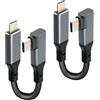 Wowfast Cavo USB C corto, 10 cm, con gomito a 90°, (2 pezzi da 10 cm + 10 cm) da USB C a USBC, angolo di 5 A, PD, 10 Gbps intrecciato, 240 W, cavo di ricarica rapida con chip di marcatore elettronico per
