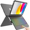 TQQ Cover iPad 10 Generazione con Tastiera/(A16) 11 Generation (11/10.9 pollici, 2025/2022) con Ampio Trackpad Di Precisione, Tastiera tipo laptop Retroilluminata a 10 Colori, Italiano Qwerty-Nero
