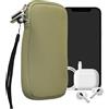 kwmobile Custodia in Neoprene con Zip per Smartphone L - 6,5 - Astuccio Portacellulare a Sacchetto con Cerniera - Borsa in verde grigio