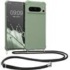kwmobile Custodia Compatibile con Google Pixel 8 Pro Cover - Back Case in Silicone TPU - Protezione Smartphone con Cordino - verde grigio