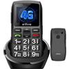 artfone C1+4G Pro Nero - Telefono Cellulare per Anziani con Tasti Grandi丨Funzione SOS丨Chiamata Rapida丨Base di Ricarica丨Funzione di orario丨Batteria da 1800 mAh丨LTE Cellulare per anziani丨Radio丨USB - C