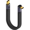QIANRENON Cavo dati USB 4.0 C maschio a connettore C 90 °, ricarica rapida, 40 Gbps, 240 W, 13 cm (curva positiva) per smartphone, Thunderbolt 3/4