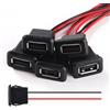 KUOQIY 5 Pezzi 3A 2 Pin USB Presa, USB Femmina 2 Fili Connettore Presa con Fibbia a Scatto, con 100mm 22 AWG Cavo, Nero