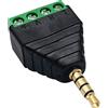 CABLEPELADO Connettore jack 3,5 mm maschio | Connettore audio | Connettore TRRS | collegamento viti terminale | Compatibile con PS5/PS4, Caschi, Altoparlante, PC, Mobile | Nero | 3,5 mm Maschio