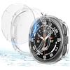 Misxi [2+2 Pezzi Cover Rigida in PC + Pellicola in Vetro Temperato [con Kit Allineamento Automatico] per Samsung Galaxy Watch 9/8 44mm, Custodia Antigraffio Montaggio Facile, Trasparente
