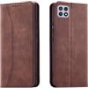 OKZone Cover per Samsung Galaxy A22 5G, Custodia Flip Pelle Portafoglio Magnetica Libro [Slot Schede], Silicone TPU Bumper Wallet Supporto Cover, Antiurto [Kickstand] (Marrone)