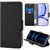 N NEWTOP Cover Compatibile con REALME C53 - C51 - NARZO N53, HQ Lateral Custodia Libro Flip Chiusura Magnetica Portafoglio Simil Pelle Stand Protezione Completa Case TPU Anti Urto Guscio (Nero)