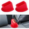 VBGURR 2 supporti per cinture di sicurezza auto, chiusura in silicone, per accessori auto, accessori per cintura di sicurezza auto, protezione con fibbia per bambini e anziani (rosso)