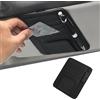 Kaslaider Portaocchiali Auto Universale, Organizzatore Visiera Parasole in Pelle PU Multifunzionale con Supporto per Occhiali da Sole, Carte di Credito, Penna e Fatture, Nero
