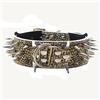 haoyueer Sharp Spiked Studded Collare Per Cane 2 Pollici Larghezza Elegante Collare In Pelle Per Cani Medi e Grande Pitbull,Labrador,Boxer Rottweiler Pastore Tedesco..., M, Oro Marrone