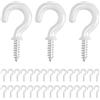 Drado 30pcs Ganci a Vite, Rivestimento in Plastica, Ganci per Soffitto del Giardino della Cucina del Bagno - 1/2'' Bianco