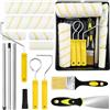 Chingcoo Set di rulli colorati da 18 pezzi con asta telescopica da 1,2 m - 23 cm + 11 cm rulli da pittura, pennello, raschietto e vaschetta per vernice, rullo da parete e soffitto