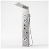 KEOKBON Pannello doccia LED a pioggia spazzolato, 5 modalità pannelli doccia in acciaio inox con getti massaggianti doccia a pioggia cascata doccetta scarico vasca da bagno per bagno montaggio a