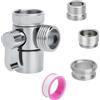 VOSSOT adattatore rubinetto per rubinetto a 3 vie,rubinetto bagno per rubinetto in metallo con filettatura femmina M22, filettatura maschio M24 e attacco per tubo flessibile G1/2, valvola a 3 vie adatta