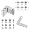 Qzakce Connettori Angolari in Acciaio 50x50mm Staffe Angolari Piatta a Forma di L Supporti Angolo Staffe Squadrette con Viti per Mensola di Legno Tavolo Sedia Finestre Mobili 20 Pezzi