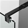 WDWRITTI Stabilizzatore, asta di supporto regolabile, 73 - 123 cm, tubo quadrato di stabilizzazione per docce, cabina doccia, vetro doccia, asta di supporto per vetro spessore 5 - 10 mm, nero opaco