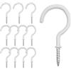 KINGLAKE 12 pz vite occhio ganci da soffitto a tazza ganci Ganci in acciaio rivestito in plastica, colore: Bianco