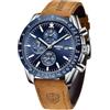 NIBOSI Orologi da uomo analogico al quarzo cronografo impermeabile data luminosa oro rosa argento orologio da polso uomo moda casual orologi per uomini classico elegante regalo in pelle oro nero
