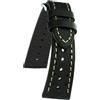 AIMVALUE Cinturino orologio in vera pelle rally racing vintage verde blu nero marrone scuro marroncino da uomo 18 mm 19 mm 20 mm 21 mm 22 mm traforato (18mm, Nero)