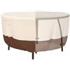 Tuyeho Copertura per tavolo rotondo da patio, diametro 121,9 x 66 cm, 600D, resistente, per tavolo da pranzo e sedie da esterno, impermeabile e resistente alle intemperie per il tuo set di mobili