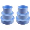 ZEONHEI Set di 6 stampi per torte in silicone blu, 10,2 cm, 15,2 cm, 20,3 cm, antiaderenti, stampi rotondi per torte da forno, brownie, pane