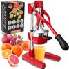 Zulay Kitchen Zulay spremi agrumi manuale in acciaio professionale, spremiagrumi manuale, spremi melograno manuale, spremiagrumi in metallo di alta qualità resistente, spremilimone, colore: rosso