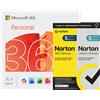 Microsoft 365 Personal | 1 utente - 1 anno + Norton 360 Deluxe con Norton Utilities | 5 dispositivi | 1 anno
