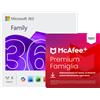 Microsoft 365 Family | 6 Utenti - 1 anno + McAfee+ Premium Family | 1 anno