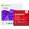 Microsoft 365 Family + McAfee Total Protection | 5 Dispositivi | 1 Anno