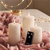 Lights4fun Set di 3 Candele TruGlow® LED con Lune e Stelle con Timer e Telecomando Decorazione del Ramadan