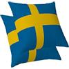 ggaimwf Bandiera Fodera per cuscino Bandiera della Svezia Federe per cuscini per divano Bandiera nazionale Copricuscini Casa Federa decorativa Sedia Camera da letto Soggiorno 40x40cm Set di 2
