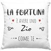 Vulfire Zio Federa per Cuscino Personalizzato Con Frase Dedica Fortuna Regalo uomo compleanno originale Idee Regali per lui - senza Imbottitura (40_x_40_cm, Zio)