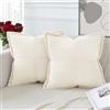 Artscope 2 Pezzi Federe in Velluto a Coste Decorative Fodere Cuscino a Strisce Moderno Elegante Morbido Quadrato per Camera da Letto Casa Ufficio Soggiorno 40x40cm Crema Beige