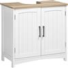 kleankin Mobile Sotto Lavabo Bagno con 2 Ante e Ripiano Regolabile, 60x33x60cm, Legno e Bianco | Aosom Italy