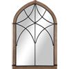 HOMCOM Specchio da Parete ad Arco con Dettagli Moderni e Ganci, in Legno e Vetro, 60x93 cm, Marrone e Nero | Aosom Italy