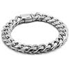 Dankadi Bracciale cubano da uomo in argento 925 massiccio, catena cubana classica, a coste lisce, 17,8 - 25,4 cm, regalo di compleanno per adulti, ragazzi, padri, fratelli, 9 inch, Argento sterling