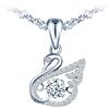 MICMIF Collana con Ciondolo a Forma di Cigno da Donna Argento 925, Collana Pendente Cigno con Danza Zirconi Bianco, Catene 45cm Gioielli Regalo per Donna Ragazze