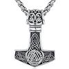 Friggem Collana Martello di Thor in Argento Sterling 925, Collana Vichinga Uomo Ciondolo Mjolnir Amuleto Gioielli Norreni Vichingo Regalo per Uomo Donna