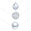 MICMIF 3 Pezzi Collana Trasparente Nylon con Perla/Sfera di Cristallo/Punto Zirconi in Argento 925, Collare Girocollo Collana Clavicola Gioielli per Donne e Ragazze