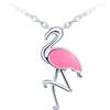 MICMIF Collana Donna Argento 925 con Ciondolo Fenicottero, Rosa, Per Donne, Ragazze, Bambini, Flamingo Gioielli Donna