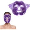 Kaslaider Maschera Gel Riutilizzabile per Viso, Maschera di Ghiaccio Rinfrescante per Occhi Gonfi, Cerchi Scuri, Emicrania, Gonfiore del Viso e Occhi Asciutti (Viola)