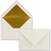 NEUSER PAPIER Buste in bianco naturale - 10 pezzi - buste DIN C6-114 x 162 mm - 11,4 x 16,2 cm - incollaggio a umido - superficie opaca e fodera oro-metallica - senza finestra - per inviti