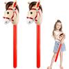 SUPRROW 2 cavalletti gonfiabili per hobby, cavallo, decorazione per feste a tema cowboy, per bambini, Set di 2 cavalli per hobby, 95 cm, unisex, Beige, Pony, 1 Count